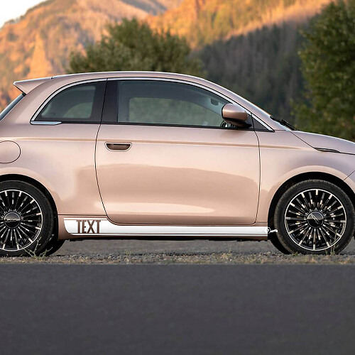 Custom Text Rocker Panel Stripe Decal side Graphics stripes for Fiat 500