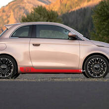 Custom Text Rocker Panel Stripe Decal side Graphics stripes for Fiat 500 3