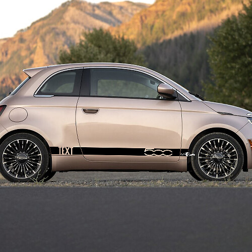 Lettrage personnalisé bandes latérales de bas de caisse décalcomanies graphiques latérales pour Fiat 500 3
