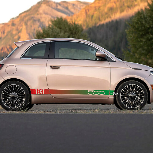 Personnalisé Autocollant Bande Dégradé Panneau Latéral Rayure Graphiques latéraux pour Fiat 500