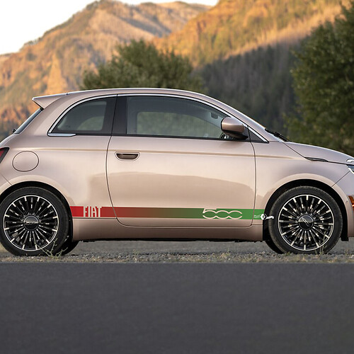 Rocker Panel Stripe Decal side Graphics stripes for Fiat 500 3
