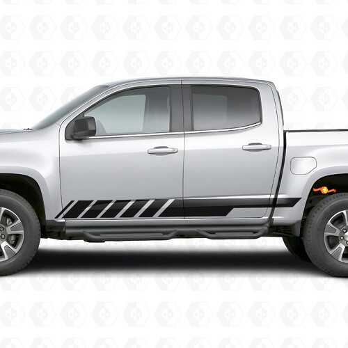 Slanted Racing Door & Rocker Panel Vinyl Stripes for Chevrolet Colorado 2nd Gen 2015-2022