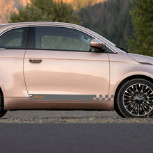 Rocker Panel 500 Checkered Side Stripe Decal Graphics For Fiat 500 2