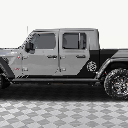 Military Star US Flag Rear Side Doors Vinyl decal sticker fit Jeep Gladiator 2
