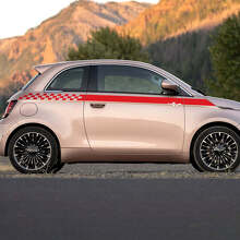 Rocker Panel checkered Stripe Decal side Graphics stripes for Fiat 500
 3