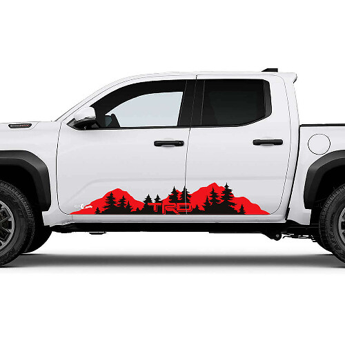 TRD Off Road Mountains Forest Door Side Rocker Panel Decals Stickers for Toyota Tacoma