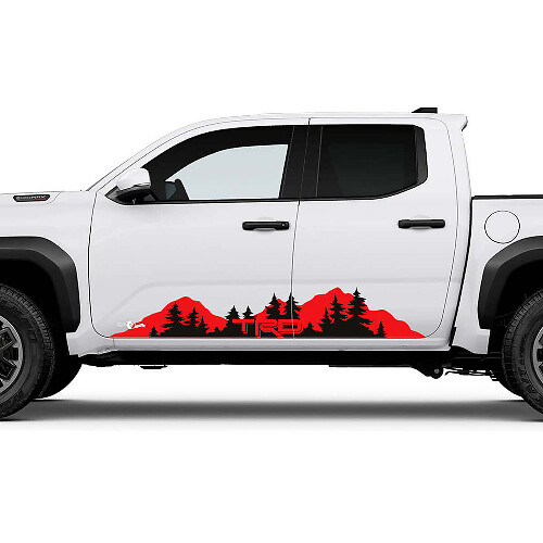 TRD Off Road Side Mountains Trees Rocker Panel Decals Stickers for Toyota Tacoma
