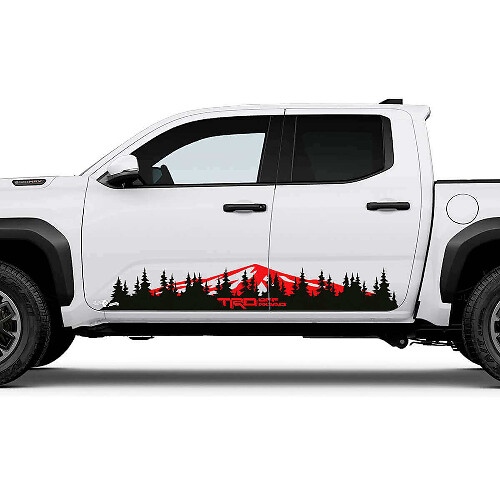Autocollants décalcomanies panneaux latéraux bas de porte rocheux montagne forêt tout-terrain TRD 2 pour Toyota Tacoma