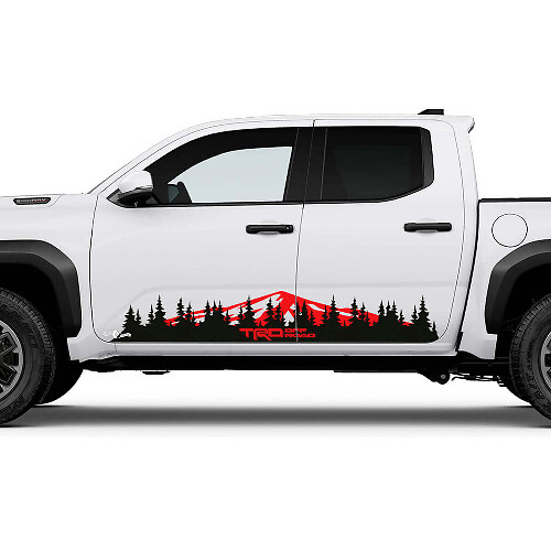 TRD Off Road Side Mountains Trees Rocker Panel Decals Stickers for Toyota Tacoma Truck
