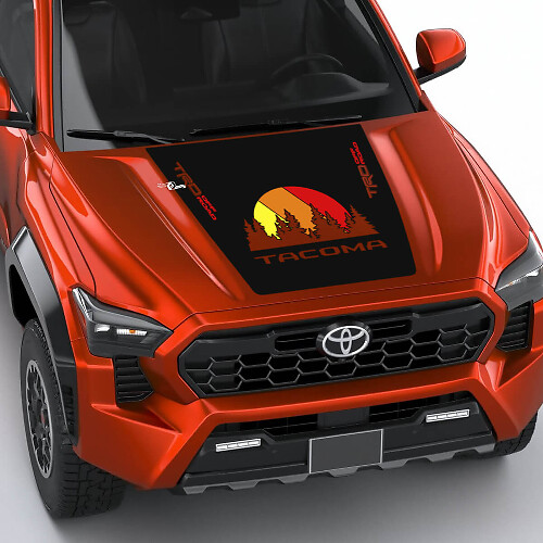TRD Off Road Vintage Retro Heritage Stripes Wrap Hood Decal Sticker for Toyota Tacoma fourth-generation
