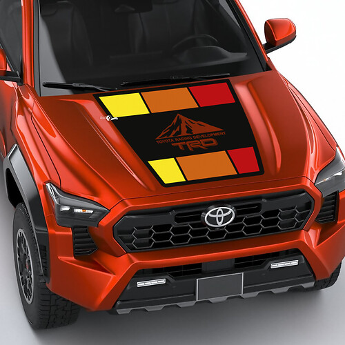 TRD off Road Mountains Vintage Retro Heritage Stripes Wrap Hood decal Sticker for Toyota Tacoma 4th gen
 1