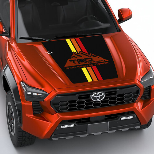 TRD Mountains Vintage Retro Heritage Stripes Hood decal Sticker for Toyota Tacoma 4th gen
 1