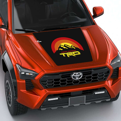 TRD Mountains Vintage Retro Stripes Bonnet Decal Sticker 3 for Toyota Tacoma 4th Gen