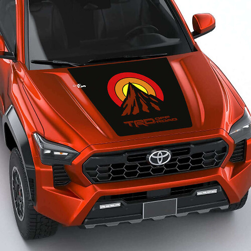 TRD Mountains Vintage Retro Stripes Bonnet Decal Sticker 4 for Toyota Tacoma 4th Gen