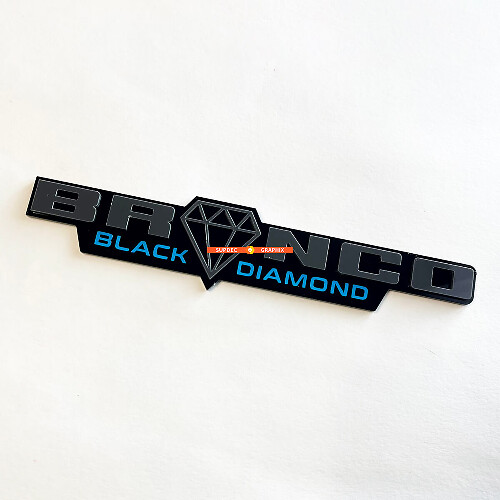 Black Diamond Horse 3D Fender Badge Emblem for Muscle Cars