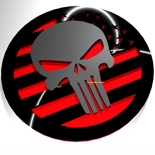 USA Flag Punisher Skull Universal Badge