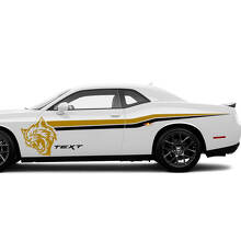 Wildcat Style Side Stripes Vinyl Decals Kit For Dodge Challenger Charger_3