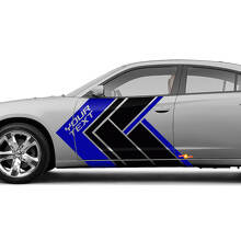 Custom Lettering Geometric Style Side Stripes Vinyl Decals Kit For Dodge Charger_2
