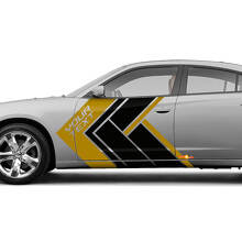 Custom Lettering Geometric Style Side Stripes Vinyl Decals Kit For Dodge Charger_3