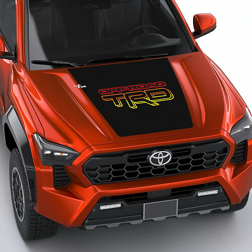 TRD Mountain Vintage Retro Heritage Sun Stripes Hood decal Sticker for Toyota Tacoma 4th gen