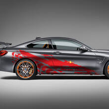 Side Doors Rear Tires Tracks Vinyl Decal Sticker fit to BMW models etc
 2