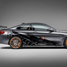 Side Doors Rear Tires Tracks Vinyl Decal Sticker fit to BMW models etc
 3