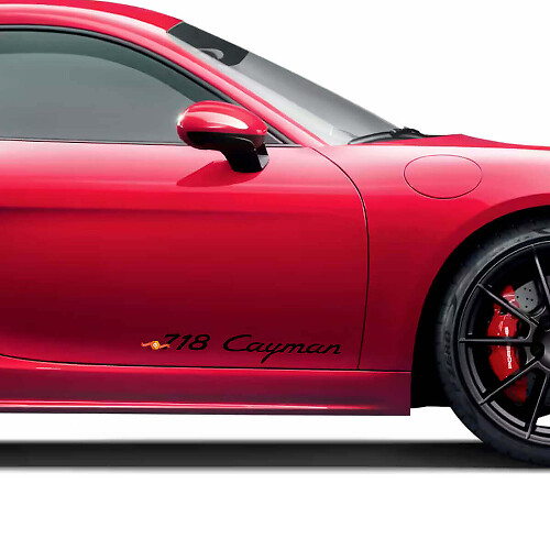 Cayman Lettering Side Stripes Decal Sticker For Porsche 718 Cayman 1