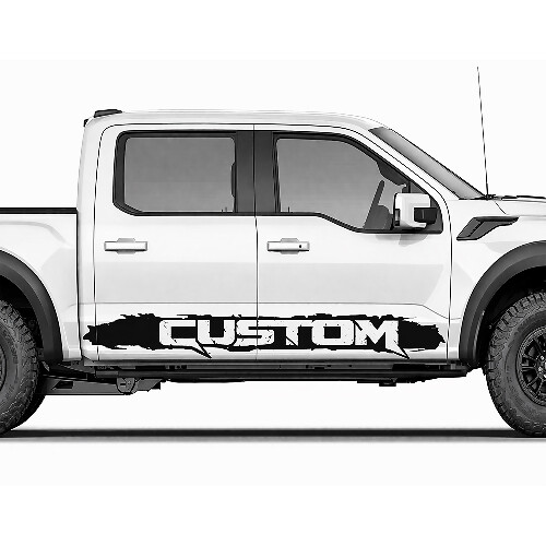 Vinyl Decal Sticker Graphics Stripe Side Rocker Panel Custom Text for Ford F150 Raptor 1