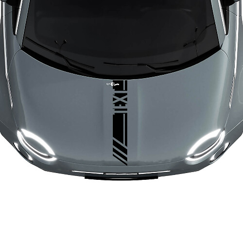 Custom Text Bonnet Racing Stripe Decal Sticker Graphics for Fiat 500 1