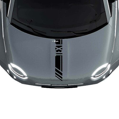 Custom Text Bonnet Racing Stripe Decal Sticker Graphics for Fiat 500