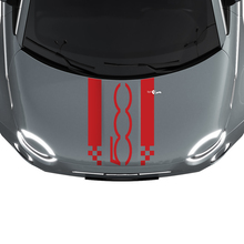 500 Hood Dual Racing Checkered Stripe Decal Sticker Graphics for Fiat 500
 3