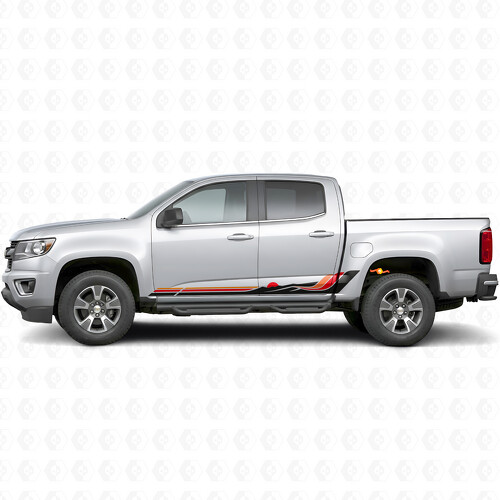 Retro Mountain Wave Door & Rocker Panel Vinyl Stripes for Chevrolet Colorado 2nd Gen 2015-2022