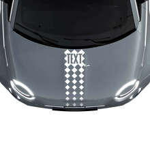 Custom Text Bonnet Stripe Racing Decal Sticker Graphics 2 for Fiat 500 2