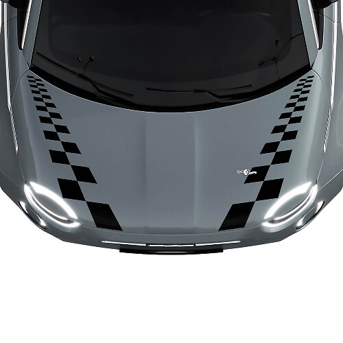 500 Dual Checkered Hood Stripe Decal Sticker Graphics for Fiat 500
 1