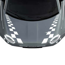 500 Dual Checkered Hood Stripe Decal Sticker Graphics for Fiat 500
 2