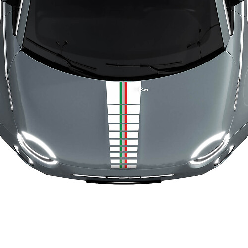 Tri Stripes Flag Hood Stripe Decal Sticker Graphics for Fiat 500
 1