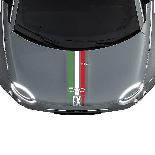 Autocollant Bandes Tri Personnalisé Drapeau Italie pour Capot Fiat 500