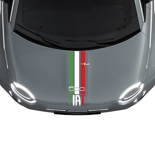 Tri Stripes Italy Flag Hood Stripe Decal Sticker Graphics for Fiat 500
