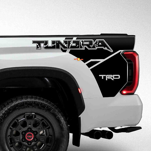 Distressed Tundra Logo Bedside Vinyl Decal Sticker for Toyota Tundra