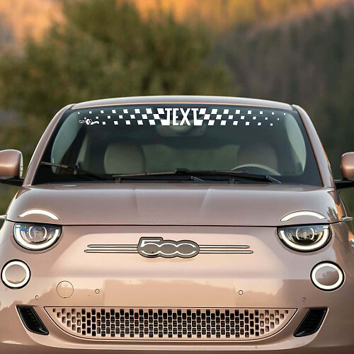  Checkered Stripe Windshield Vinyl Decal for Fiat 500