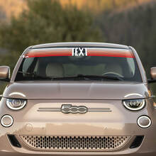 Personnalisé Texte Avant Autocollant Drapeau d’Italie Pare-brise pour Fiat 500 3