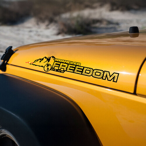 Custom Text and coordinates Mountain Jeep Wrangler bonnet Decal rubicon sahara JL JK CJ TJ YJ
