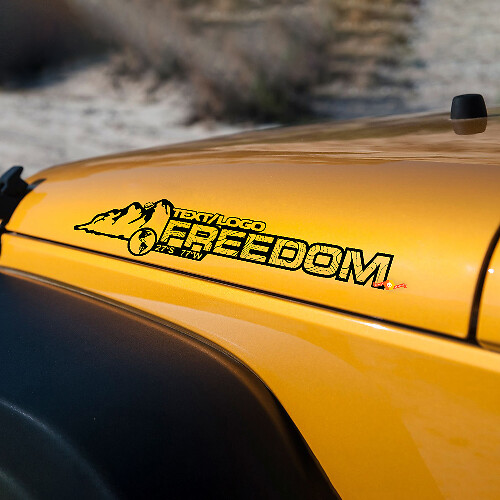 Custom Text and coordinates Mountain Jeep Wrangler bonnet Decal rubicon sahara JL JK CJ TJ YJ
