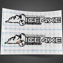 Custom Text and coordinates Mountain Jeep Wrangler bonnet Decal rubicon sahara JL JK CJ TJ YJ
 3