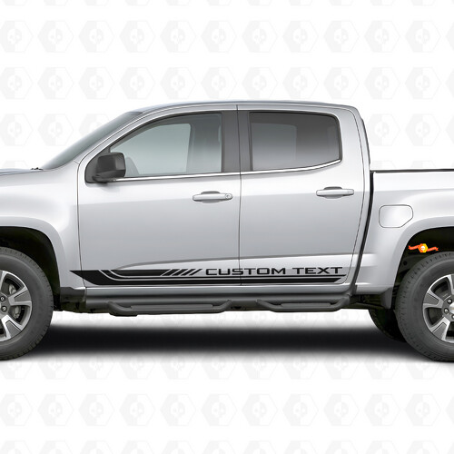 Custom Text Frame Door & Rocker Panel Vinyl Stripes for Chevrolet Colorado 2nd Gen 2015-2022