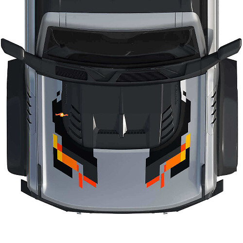 Abstract Graphics Hood Vinyl Decal Kit for Musclecar horse