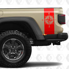 Pair Rear Bed Side Compass 4x4 Off-Road Racing Stripe Kit for Jeep Gladiator
 2