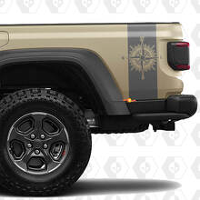 Pair Rear Bed Side Compass 4x4 Off-Road Racing Stripe Kit for Jeep Gladiator
 3