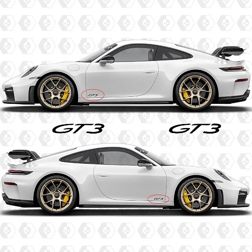 GT3 Logo Side Vinyl Decal Kit for Porsche 911 GT3