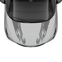 Hood Dual Flame Tribal Stripe Racing Graphics Decal for Nissan ARIYA
 2